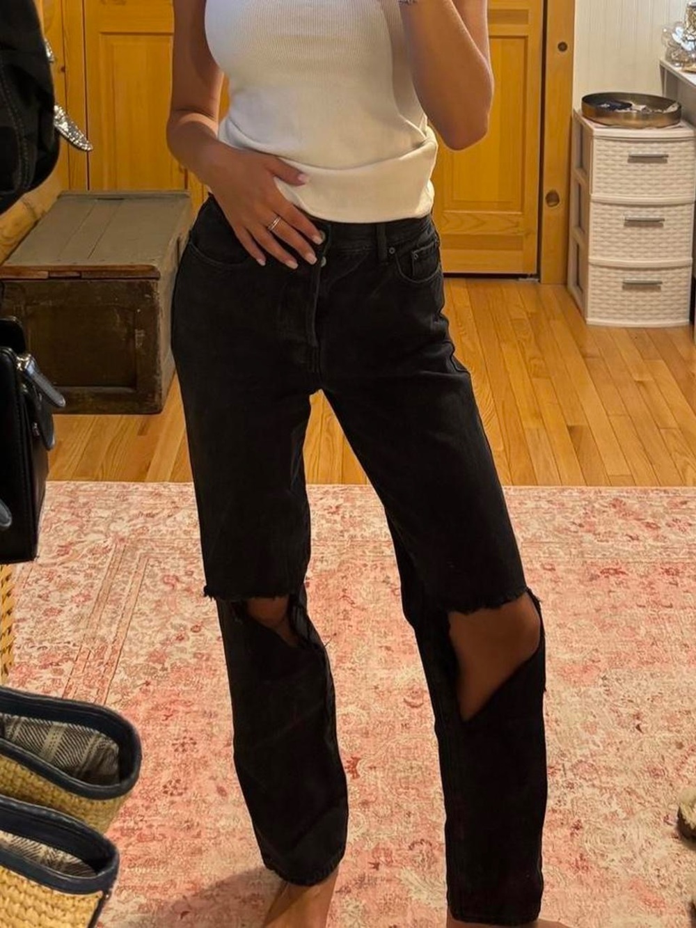 PacSun Black Distressed Flare Jeans - Women
